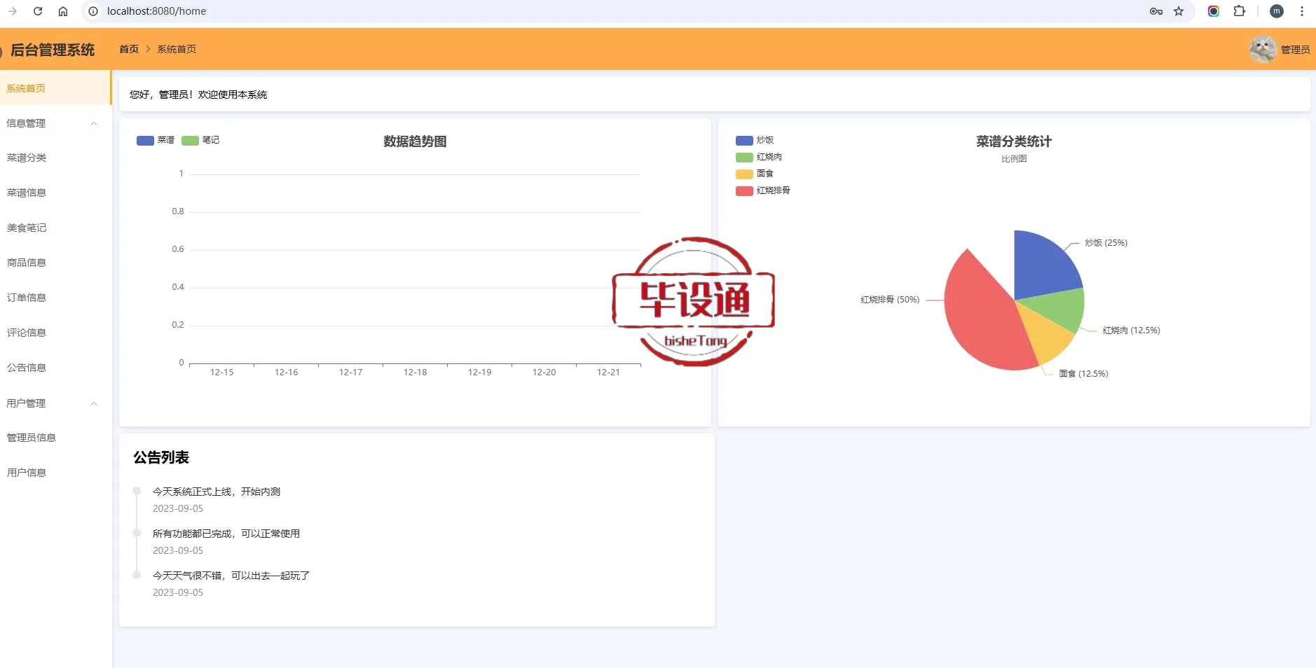 基于SpringBoot美食平台设计与实现（BS001）